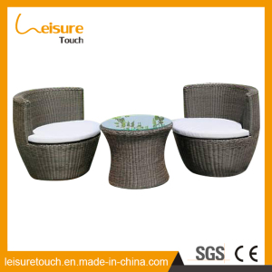 Patio Garden Balcony Chairs Round Rattan Relaxing Sofa Chair with Comfortable Cushion, Sofa Set for